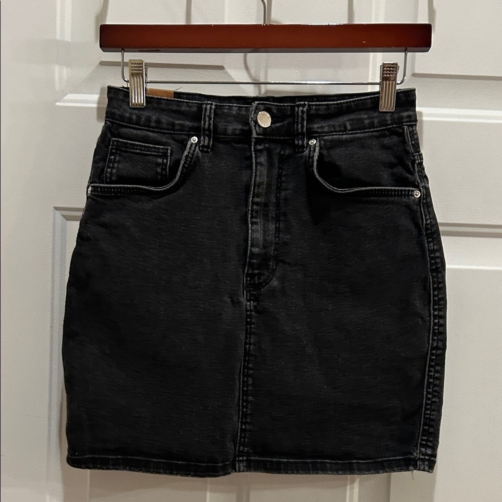 Zara Black Denim Mini Skirt